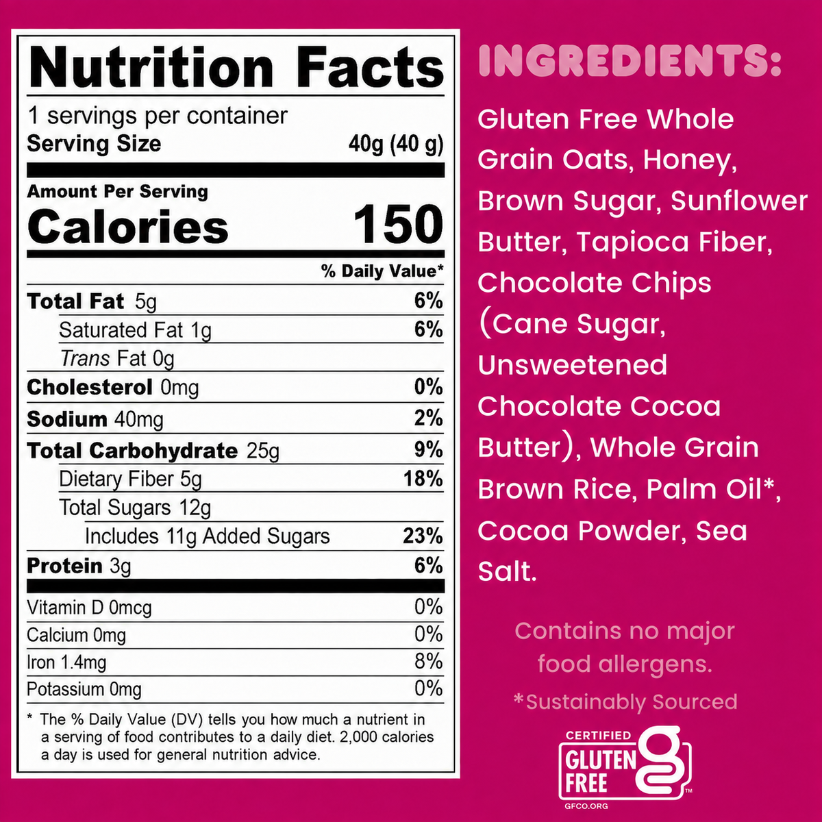 Chocolate Chip Chewy Oat Bars